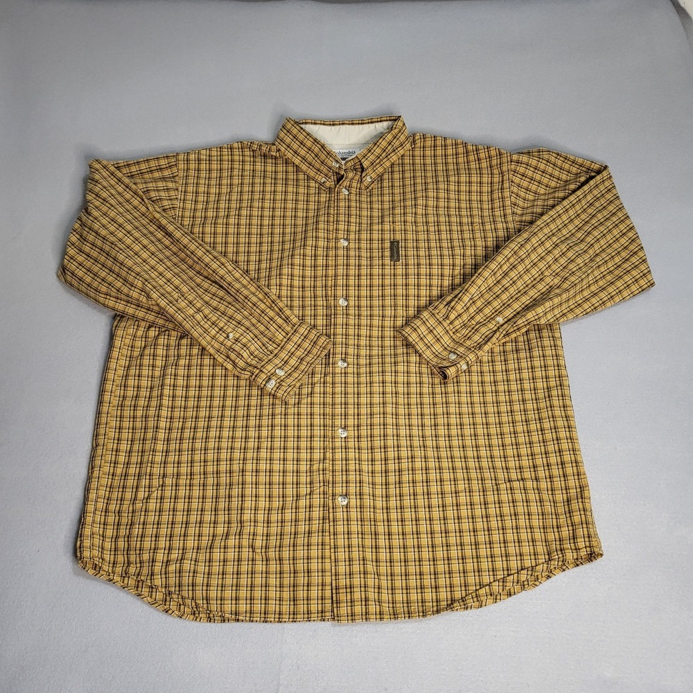 Columbia Long Sleeve Button Down Plaid Checked Shirt Men's‎ Size XL